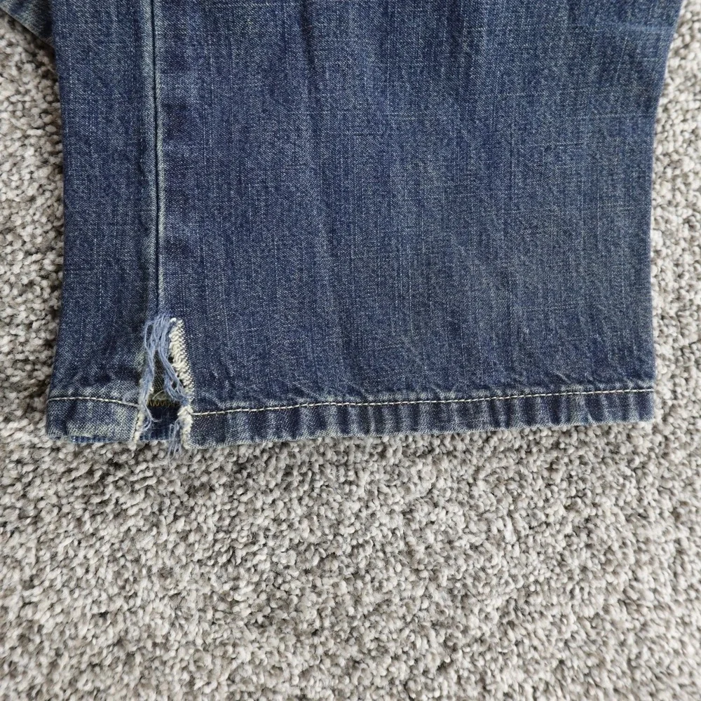 Express Jeans Mens 30X32 Dark Blue Denim Pants Patchwork Boot Button Fly Western